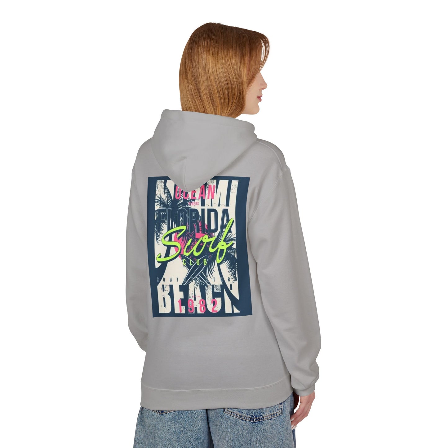 Retro Florida Beach Hoodie - Unisex Softstyle Fleece for Summer Vibes