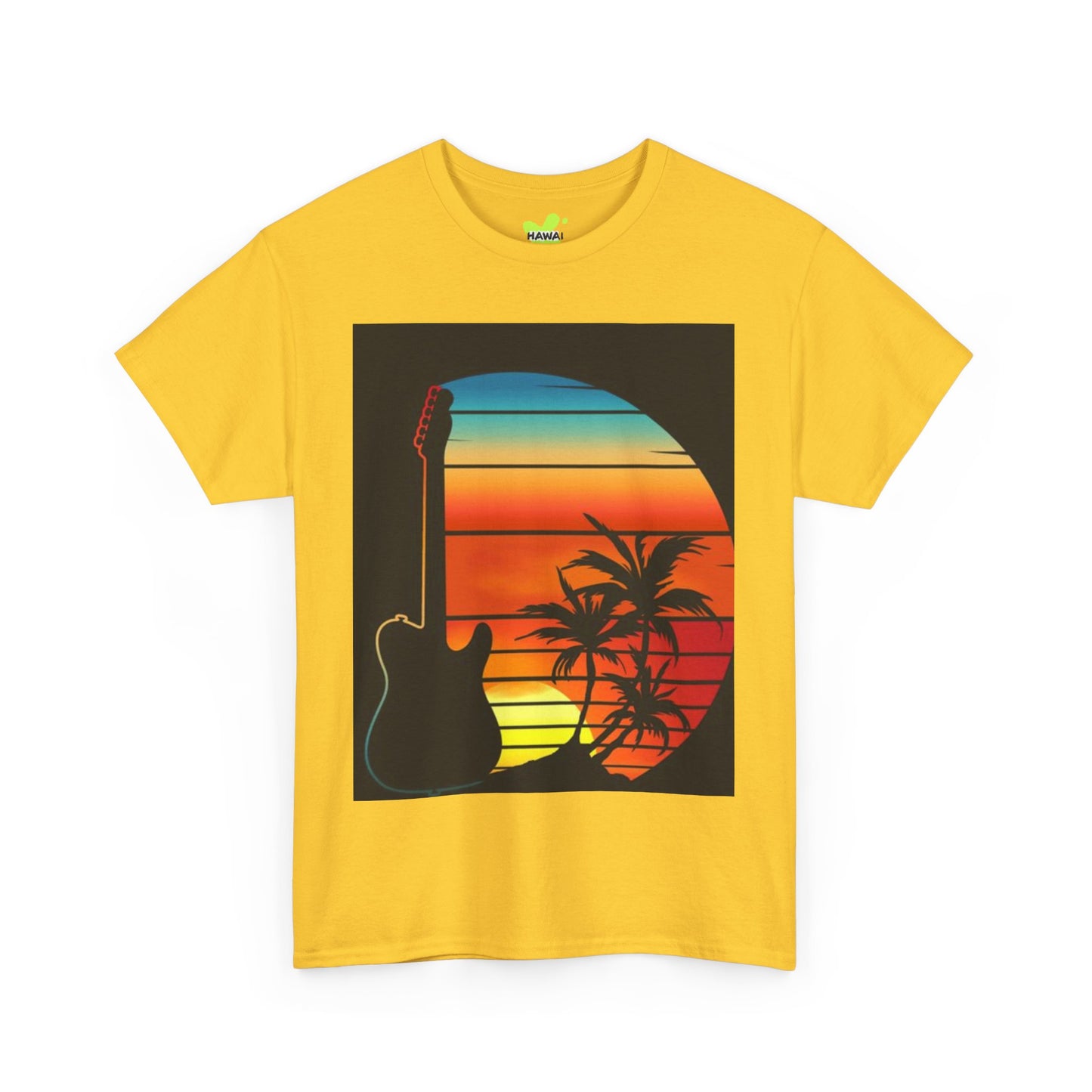 Sunset Guitar Vibe Unisex Heavy Cotton Tee