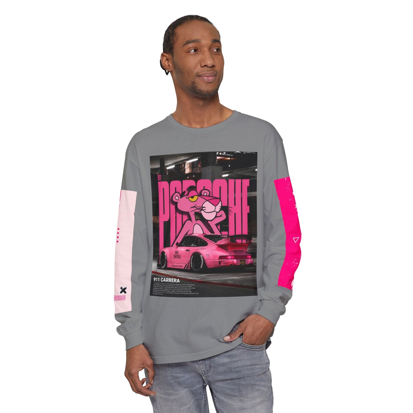Pink Panther Porsche Long Sleeve T-Shirt