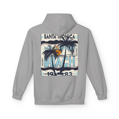 Santa Monica Beach Vintage Fleece Hoodie - Unisex, Cozy Casual Wear, Perfect for Beach Lovers, Summer Vibes, Travel Souvenir, Birthday Gift