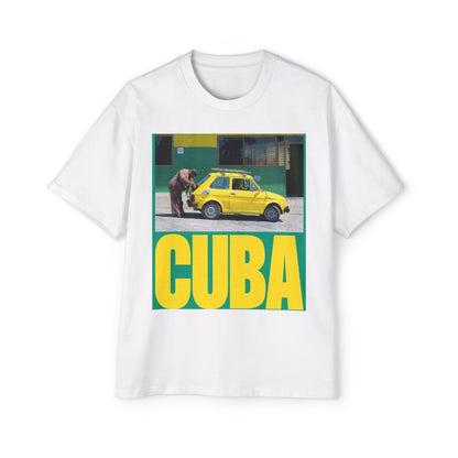 Cuba Vintage Photo Tee — Retro Yellow Car Graphic T-Shirt