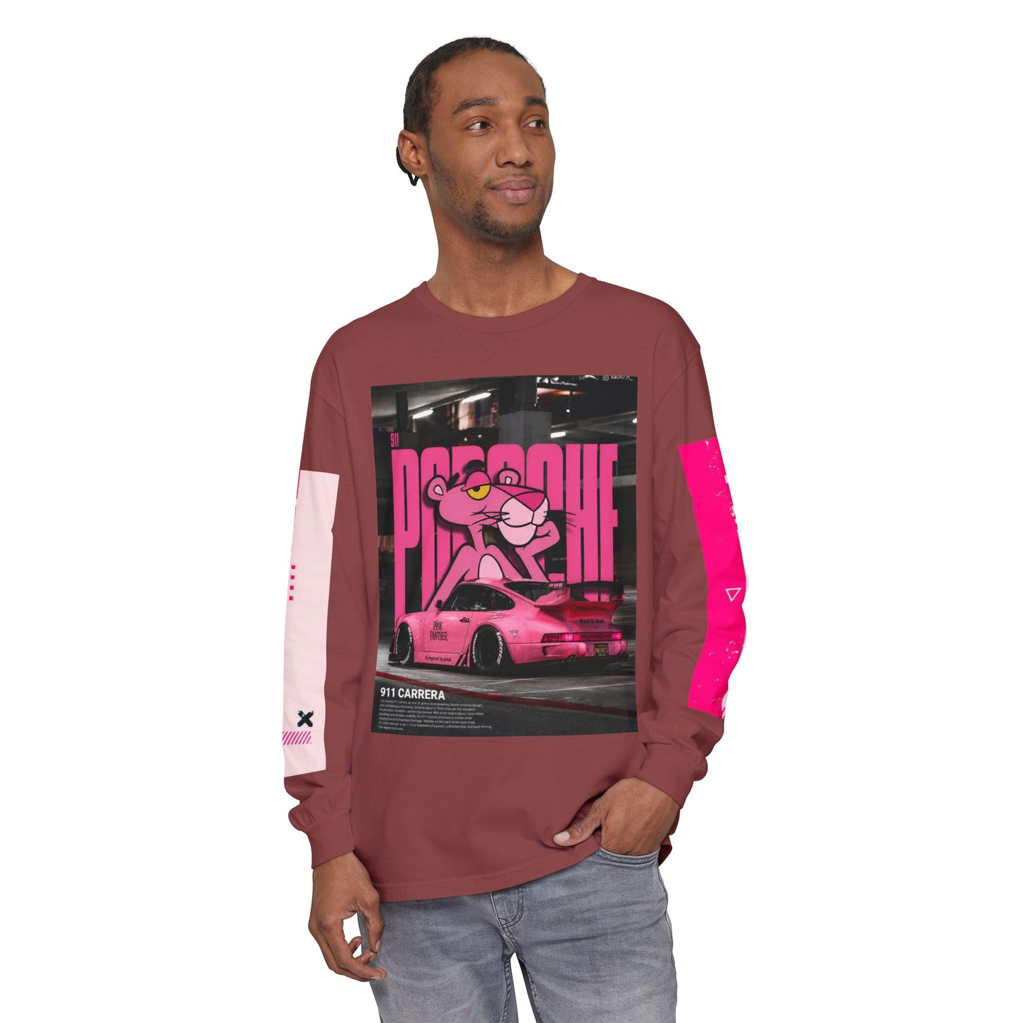 Pink Panther Porsche Long Sleeve T-Shirt