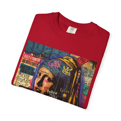 Artistic Unisex Garment-Dyed T-shirt - 'This Is Not a Girl with Great Hair' Design