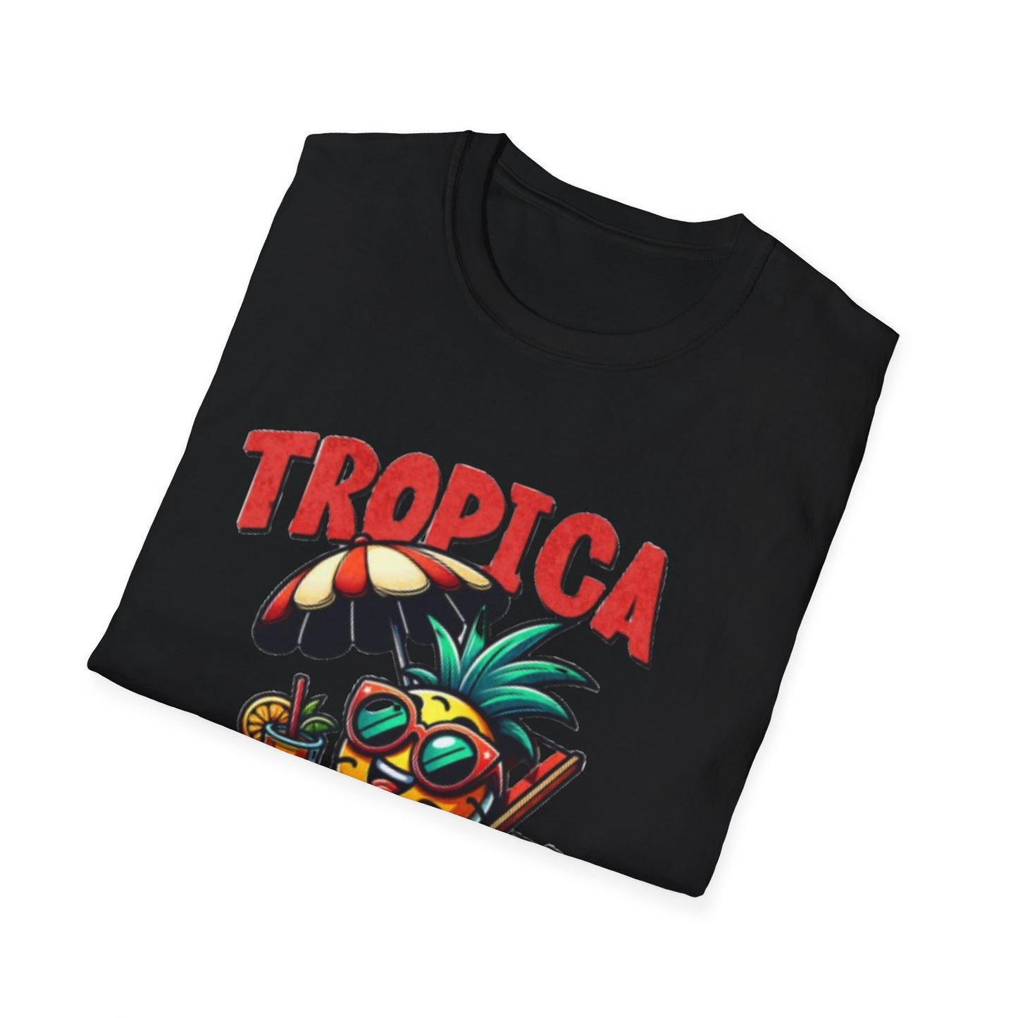 Tropical Vibes Unisex Softstyle T-Shirt - Fun Pineapple Design