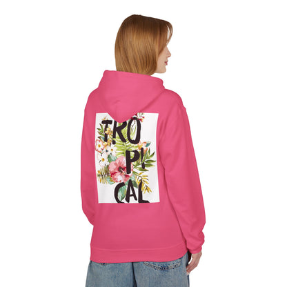 Tropical Floral Hoodie for Summer Vibes | Unisex Softstyle Fleece