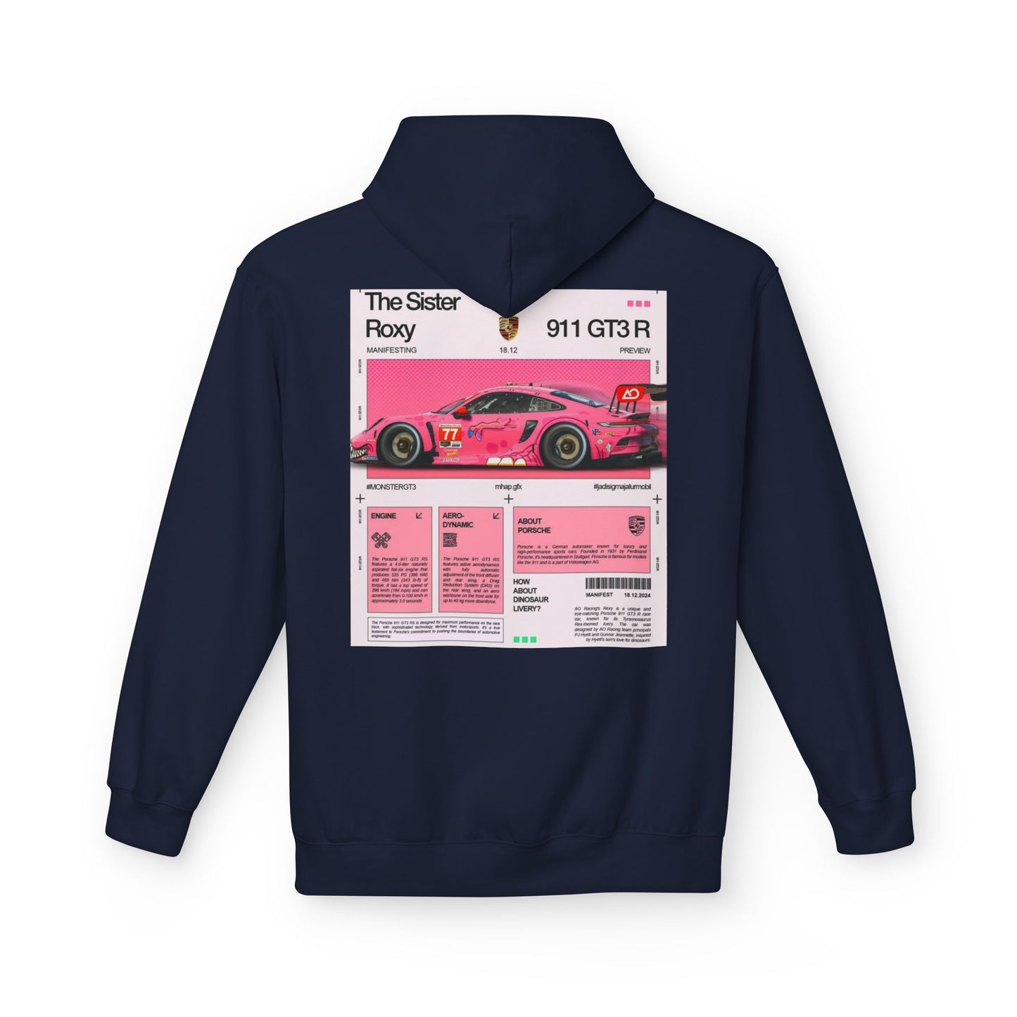 Racing-Inspired Unisex Fleece Hoodie - The Sister Roxy Design
