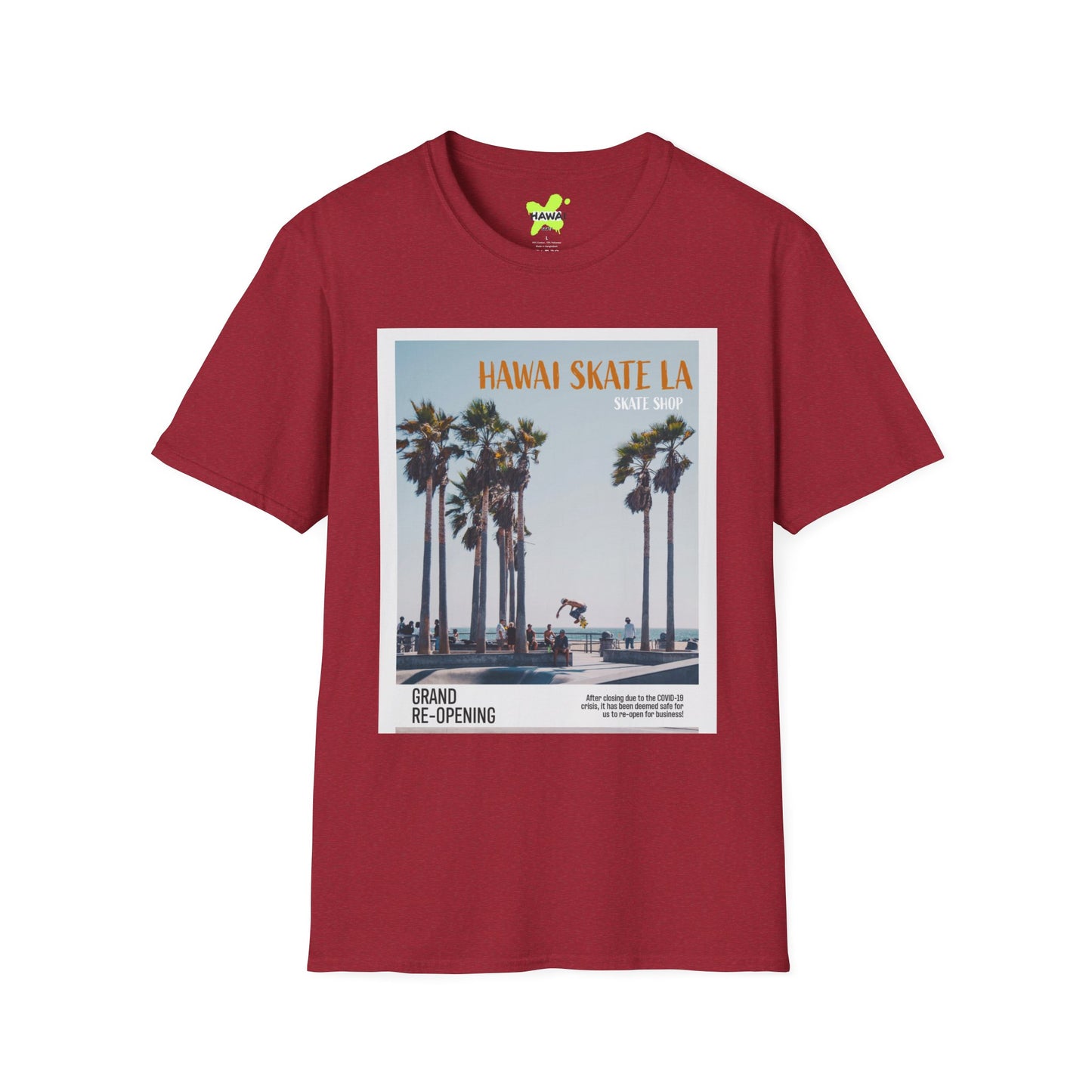 Hawaii Skate LA Unisex Softstyle T-Shirt – Grand Re-Opening Retro Vibe