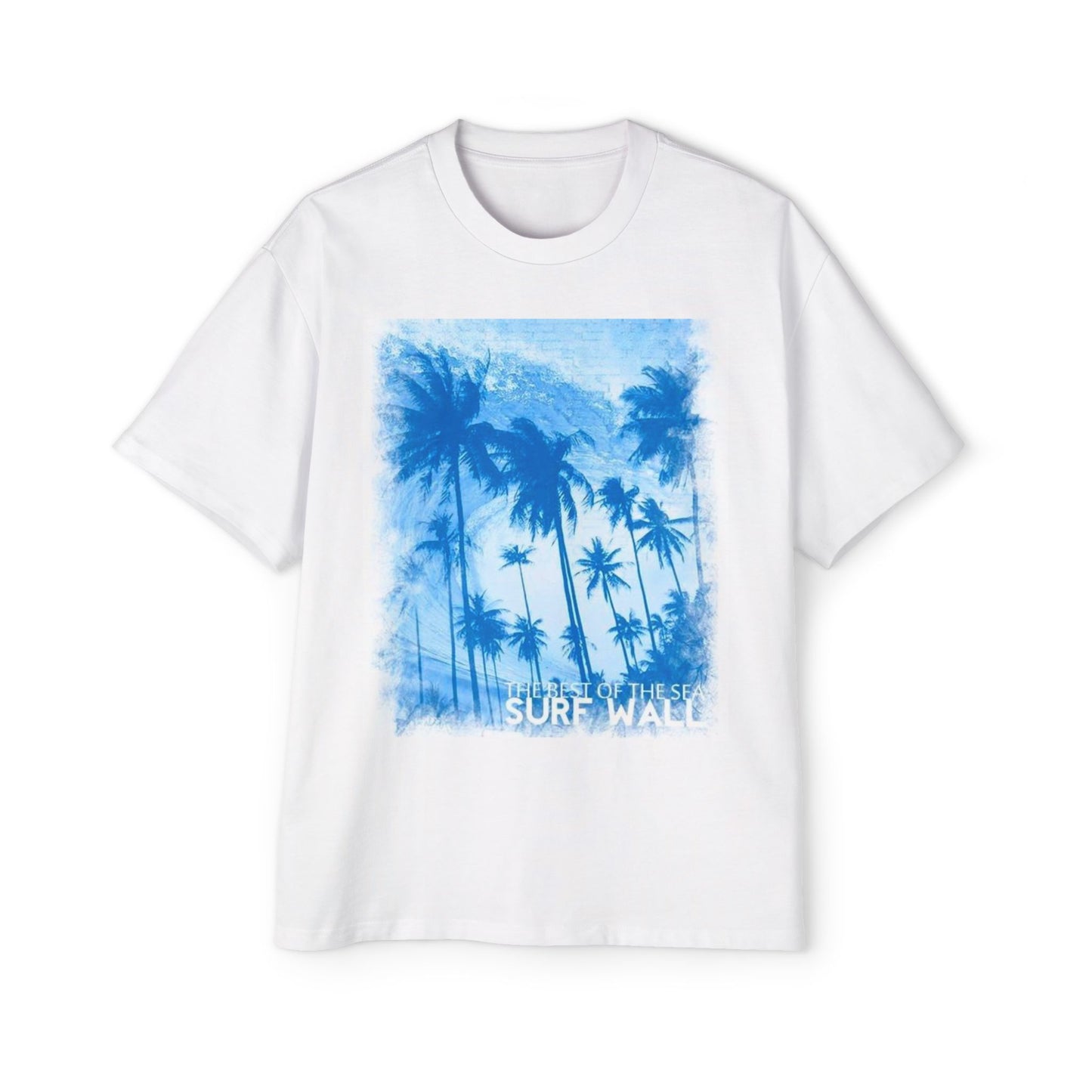 Surf Palm Tee — Blue Tropical Graphic T-Shirt