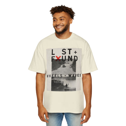 Lost & Found 'Wheels + Waves' Graphic Tee — Oversized Men's Surf Skate Shirt