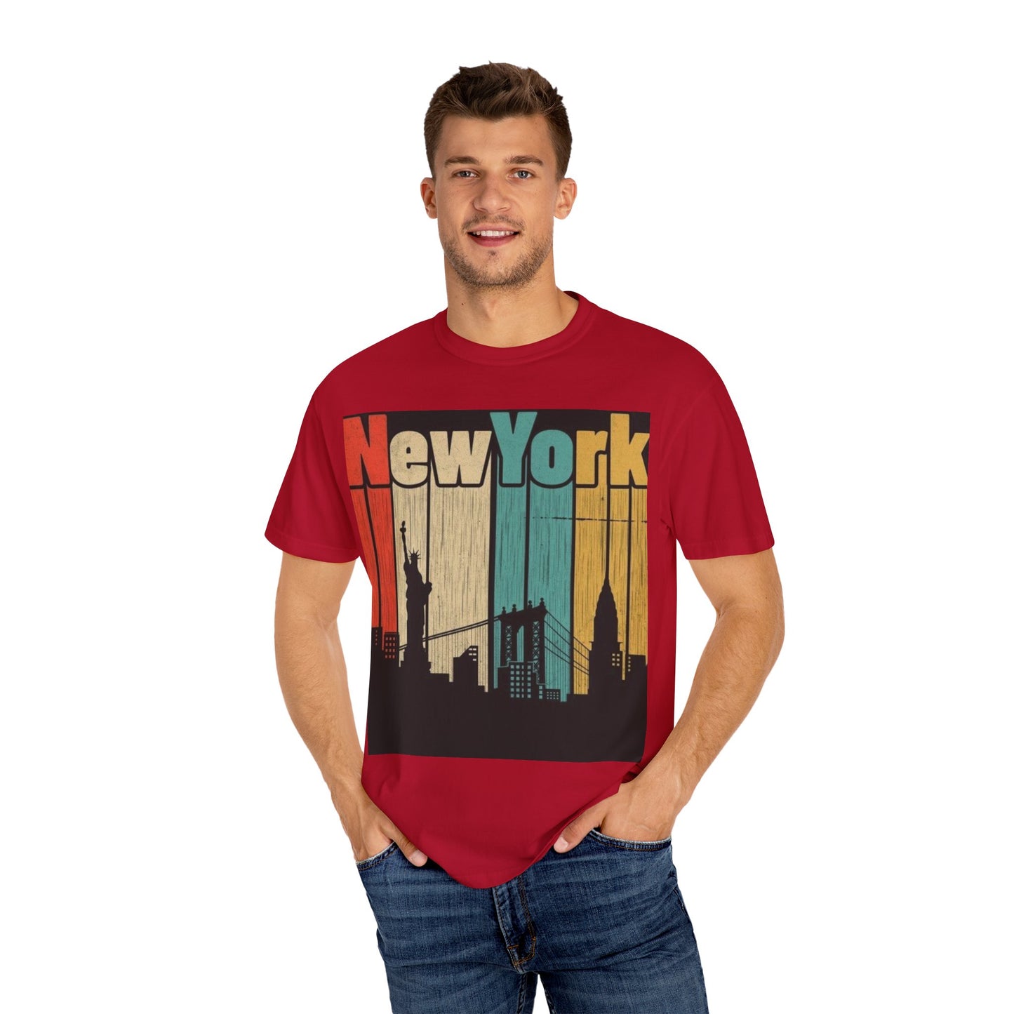 New York Skyline Graphic Tee | Unisex Vintage T-Shirt | Perfect for Travelers, Souvenir, NYC Lovers, Casual Wear, Gifts