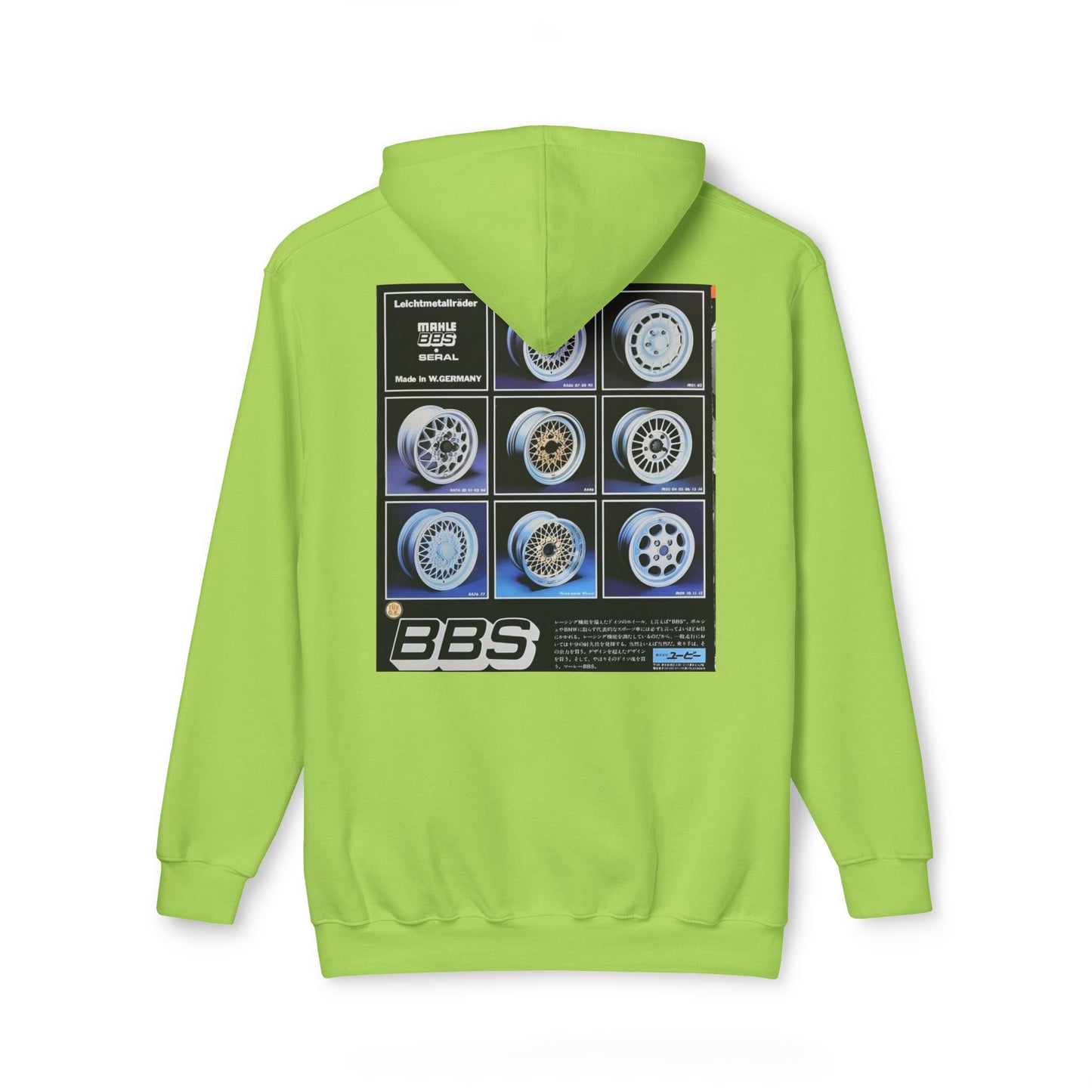 Classic Unisex Hooded Sweatshirt with BBS Wheel Design - Made in USA