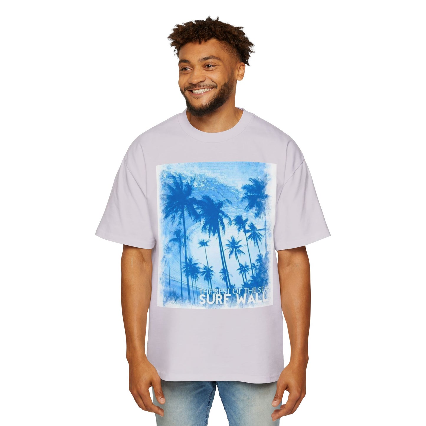 Surf Palm Tee — Blue Tropical Graphic T-Shirt