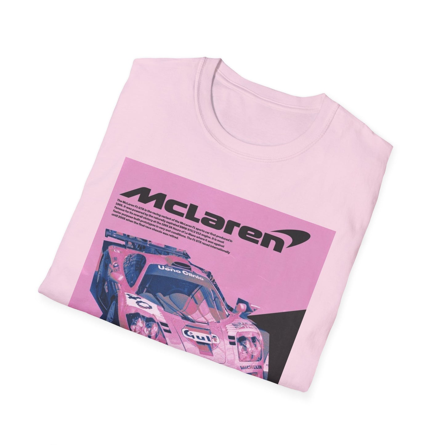 Retro McLaren Racing T-Shirt - Unisex Softstyle Tee for Car Enthusiasts