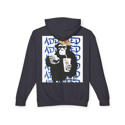 Unisex Lightweight Hooded Sweatshirt - Fun Monkey Design
