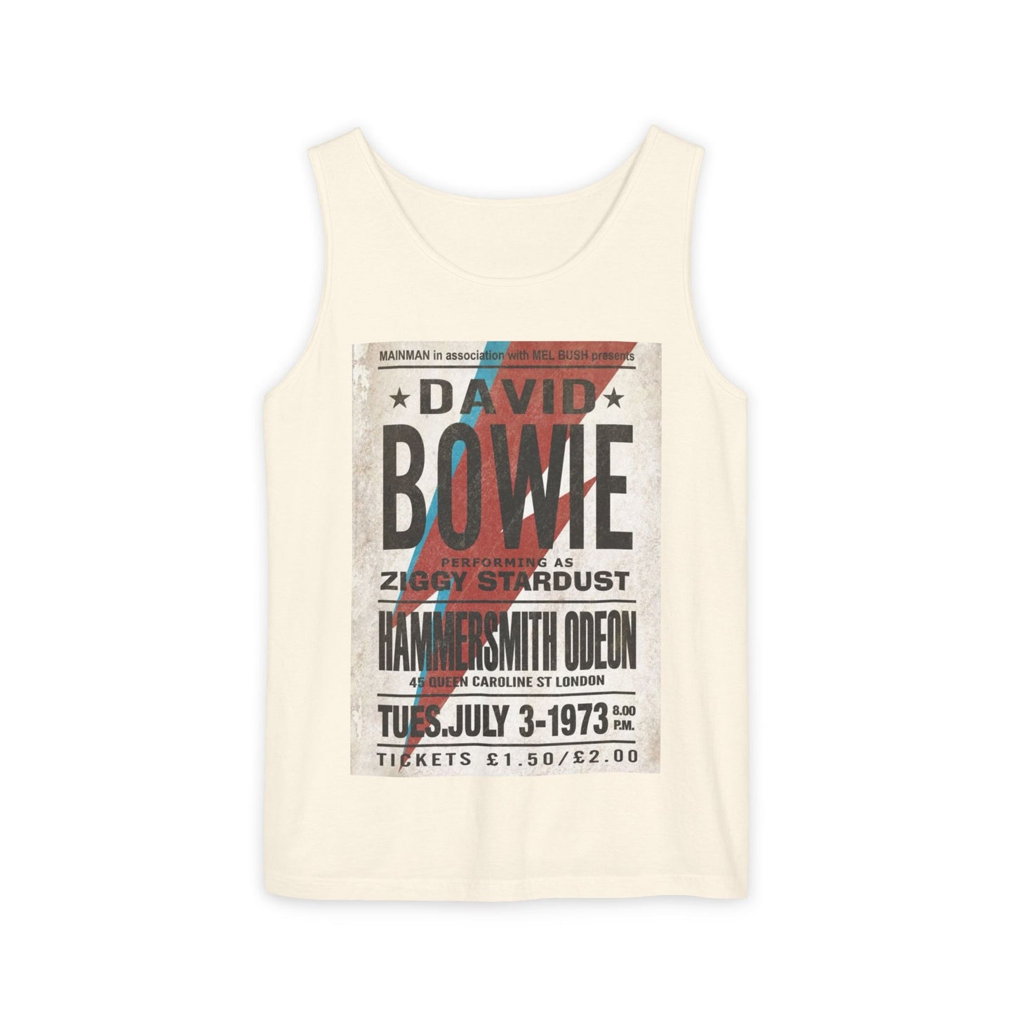 Vintage David Bowie Tank Top - Unisex Garment-Dyed Style