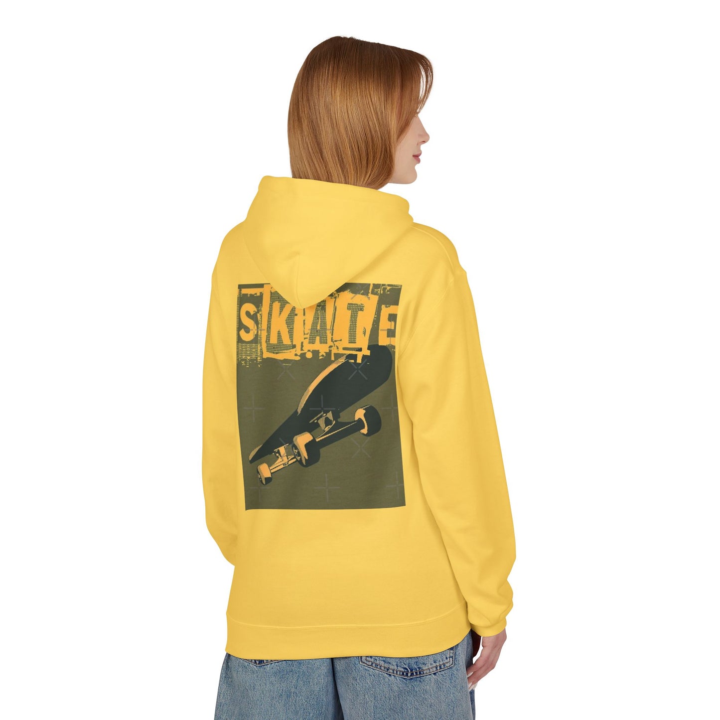 Skateboard Graphic Hoodie, Unisex Fleece Hoodie, Casual Streetwear, Gift for Skate Lovers, Cool Layer for Every Occasion