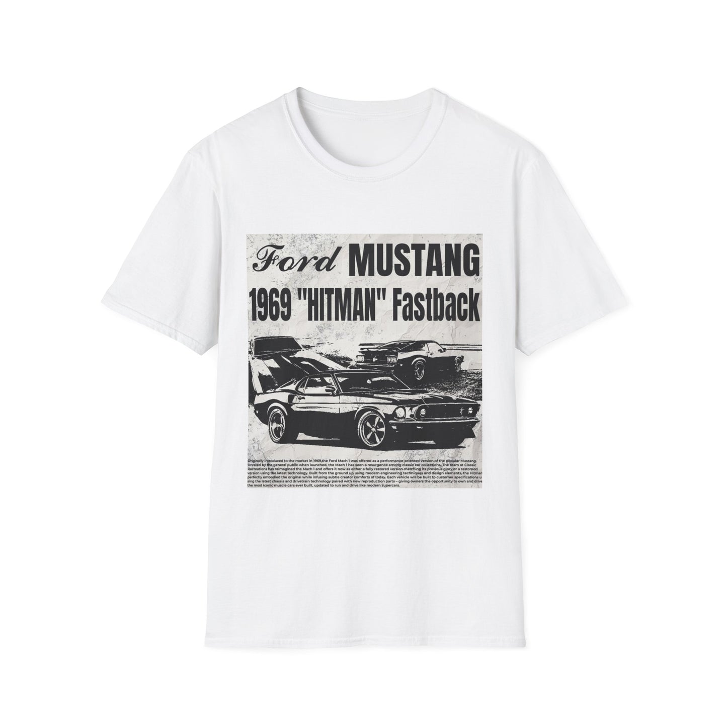 Vintage 1969 Ford Mustang 'Hitman' Unisex T-Shirt - Classic Car Enthusiast Apparel