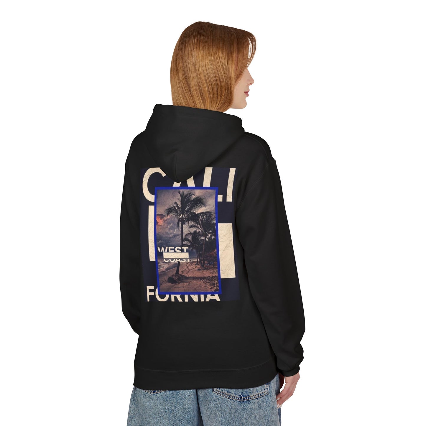 California Vibes Fleece Hoodie, Cozy Unisex Sweatshirt, Perfect for Beach Days, Gift for Travel Lovers, Casual Streetwear