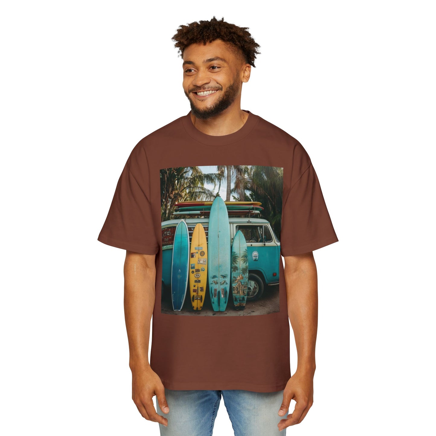 Surf Van Photo T‑Shirt — Vintage Surfboard Beach Tee