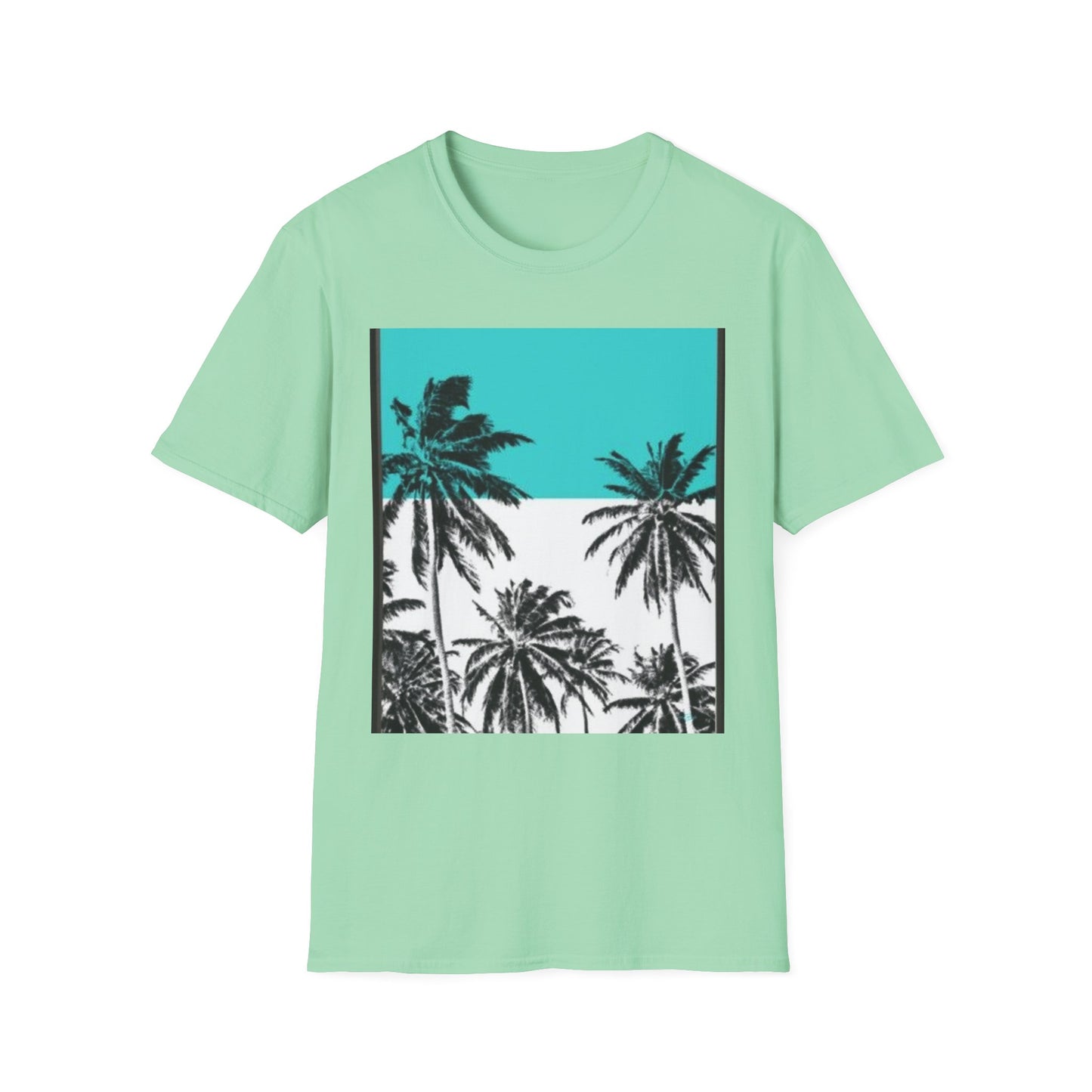Tropical Palm Tree T-Shirt, Beach Vibes Tee, Summer Casual Wear, Vacation Top, Unisex Softstyle Shirt, Gift for Nature Lovers