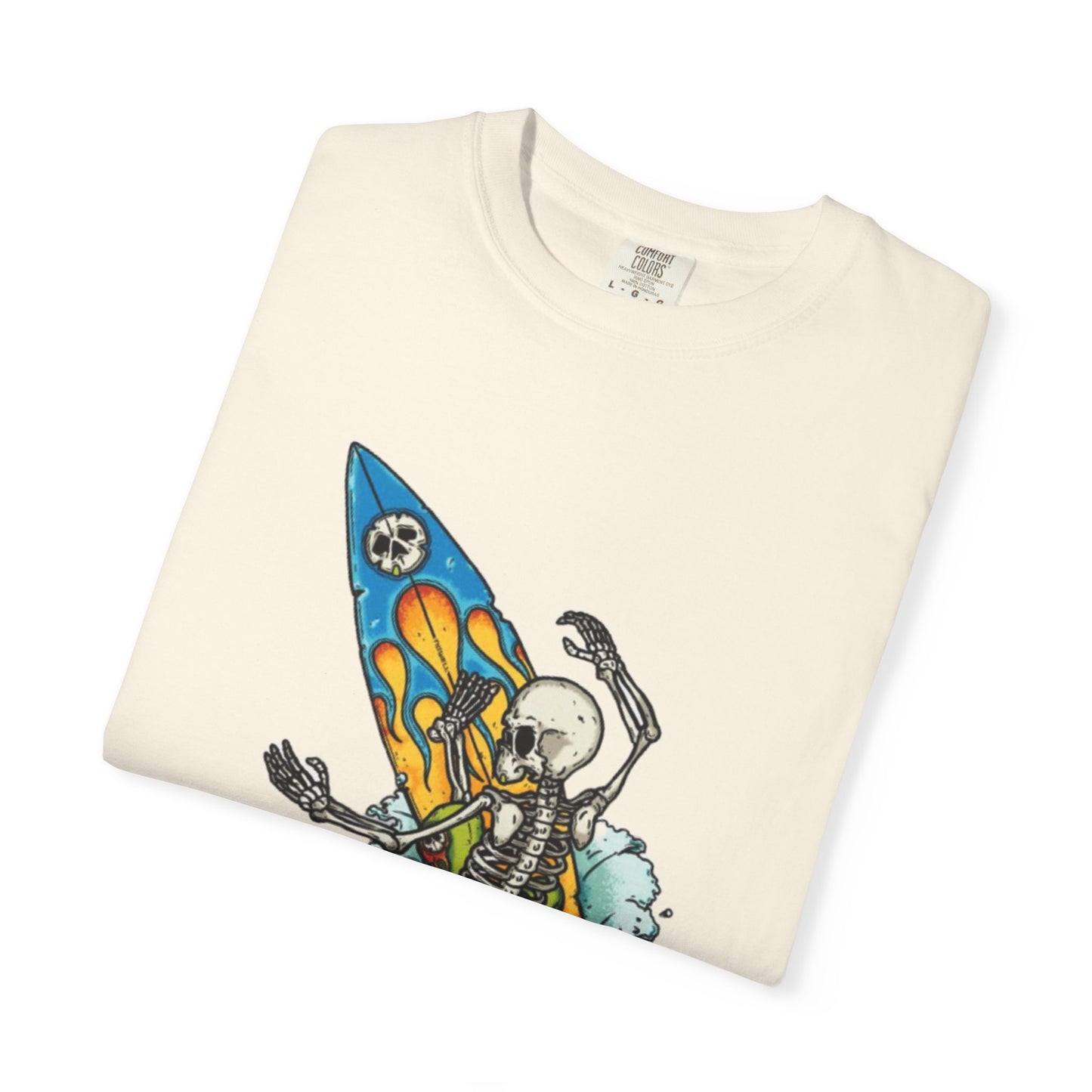 Surfing Skeleton Unisex T-shirt | Graphic Tee, Vintage Style, Beachwear, Gift for Surfers, Fun Summer Look