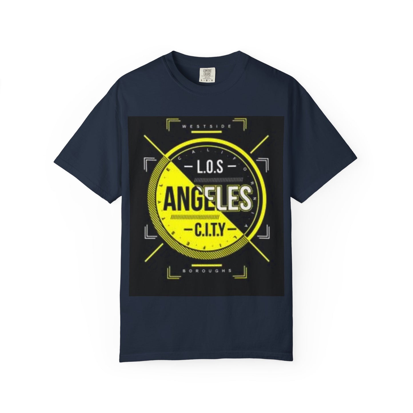 Unisex Garment-Dyed T-Shirt with Automotive Wheel Design