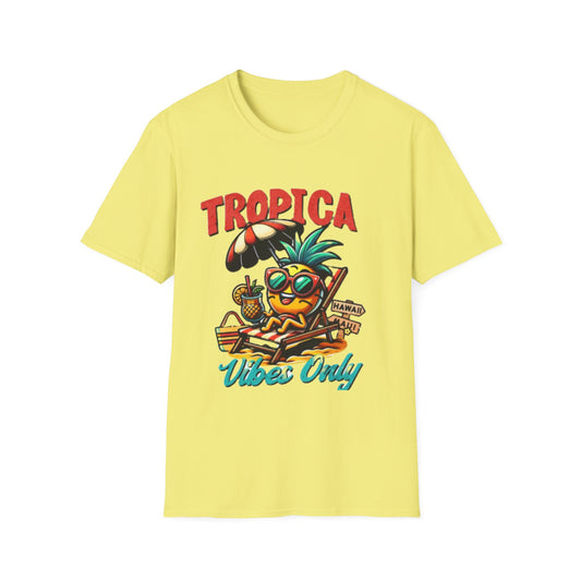Tropical Vibes Unisex Softstyle T-Shirt - Fun Pineapple Design