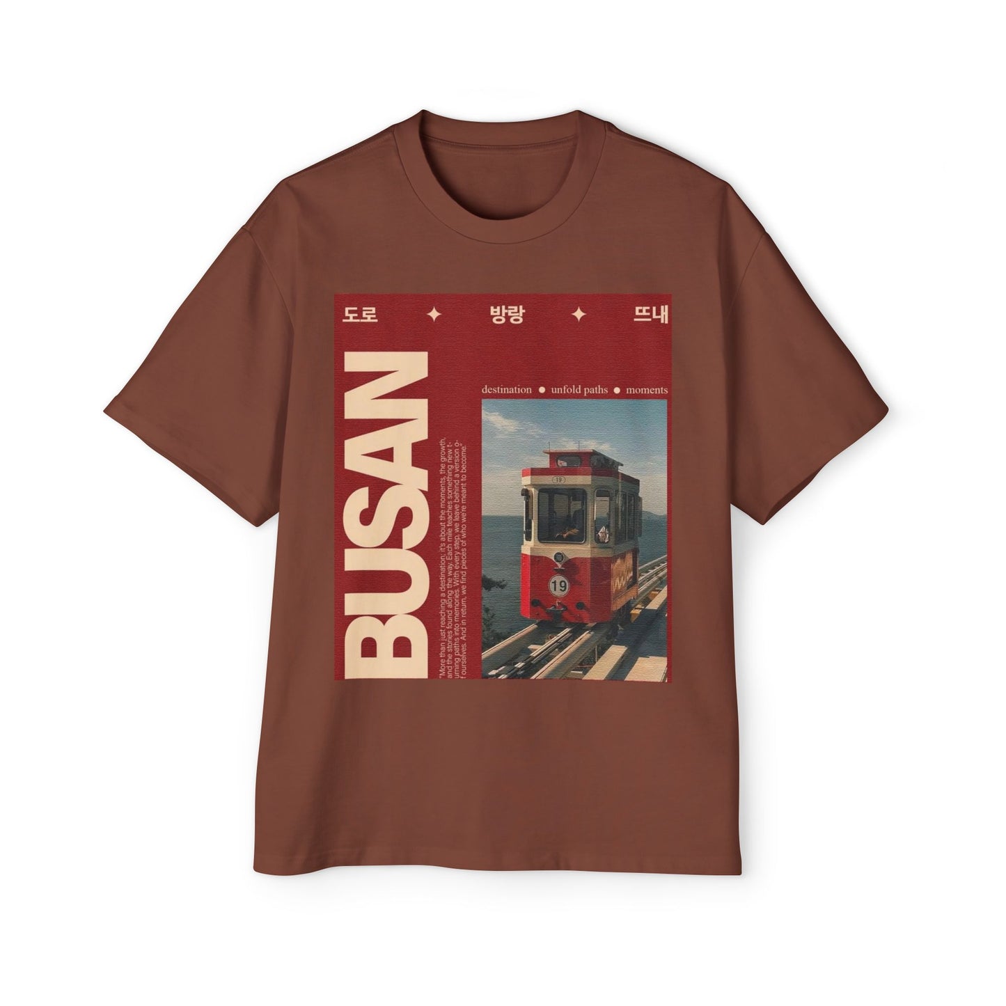 Busan Tram Retro Graphic Tee — Vintage Korea Travel T‑Shirt