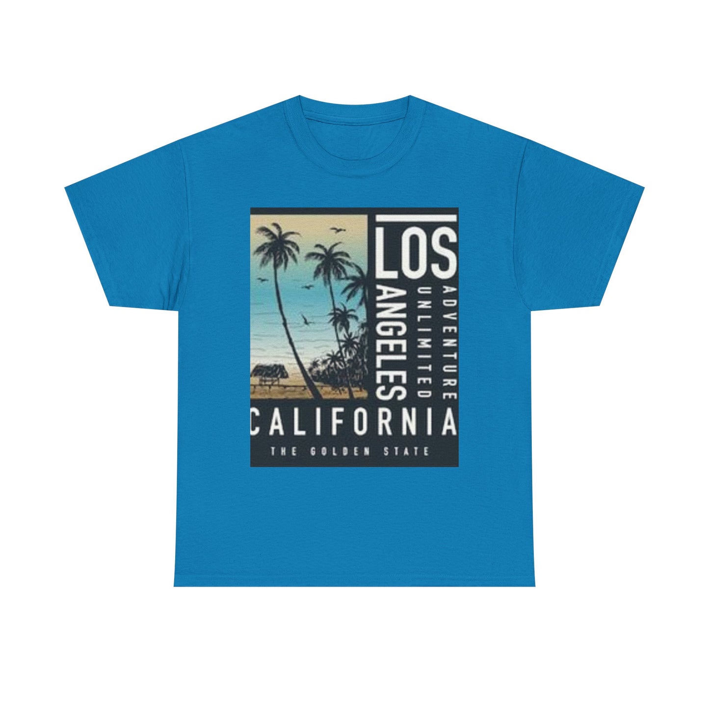 California Adventure Unisex Heavy Cotton Tee, Summer Style Shirt, Beach Vacation Top, Los Angeles Gift, Travel Apparel