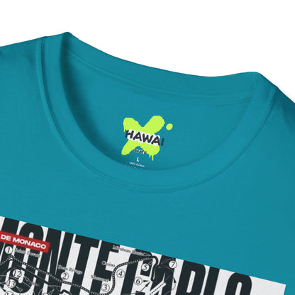 Monte Carlo Racing Graphic T-Shirt - Unisex Softstyle Tee for Car Enthusiasts