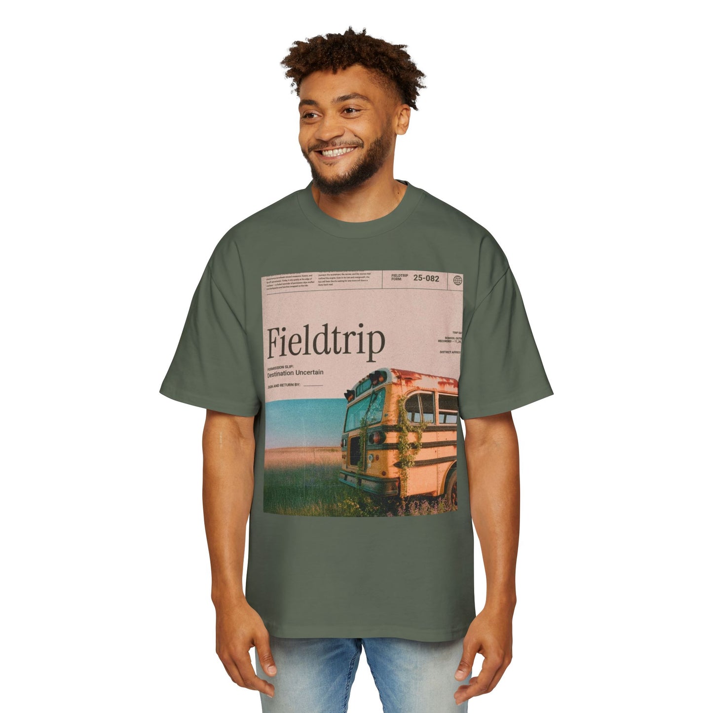 Fieldtrip Graphic Tee — Vintage School Bus Photo Print