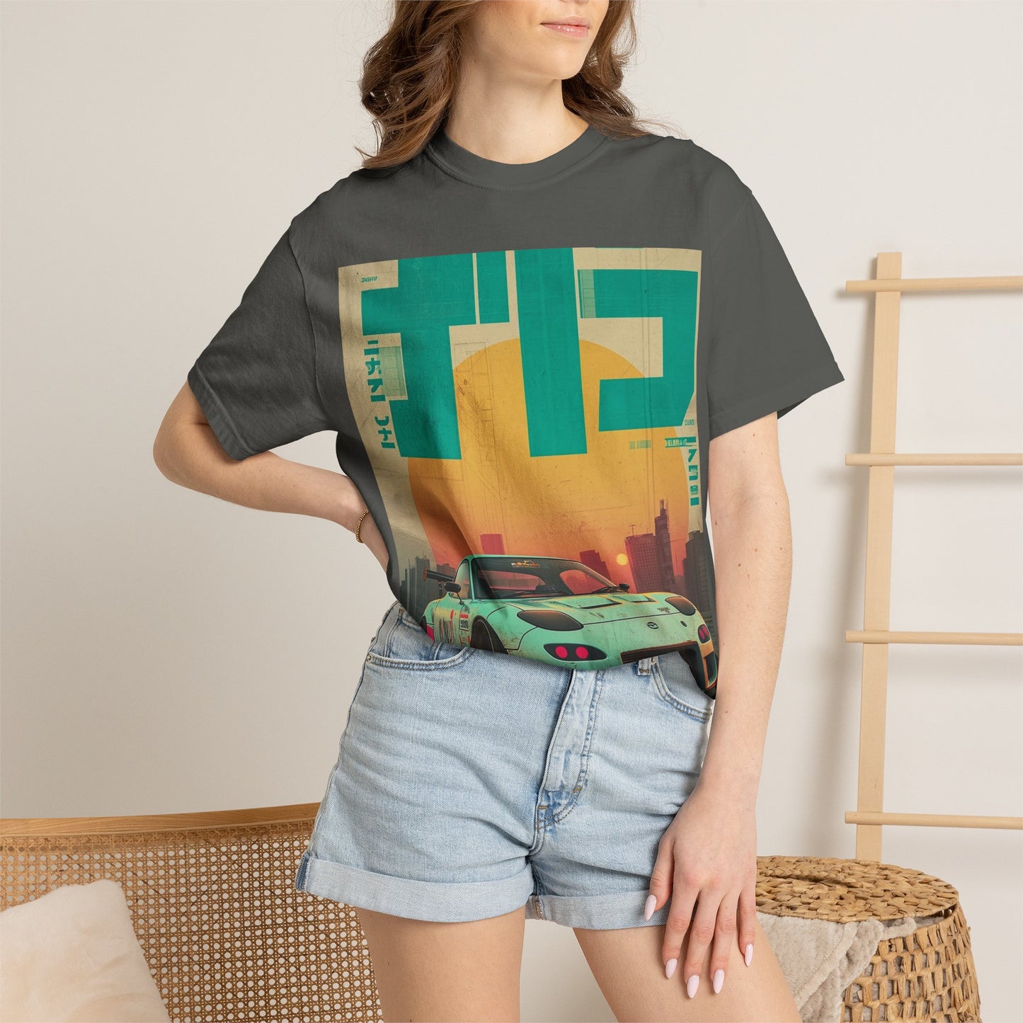 Retro Sunset Racing T-Shirt — Vintage Sports Car Graphic