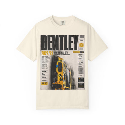 Bentley Continental GT Newspaper Graphic T‑Shirt — Vintage Racing Poster Tee