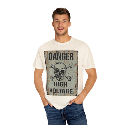 High Voltage Skull T-Shirt – Unisex Garment-Dyed Tee