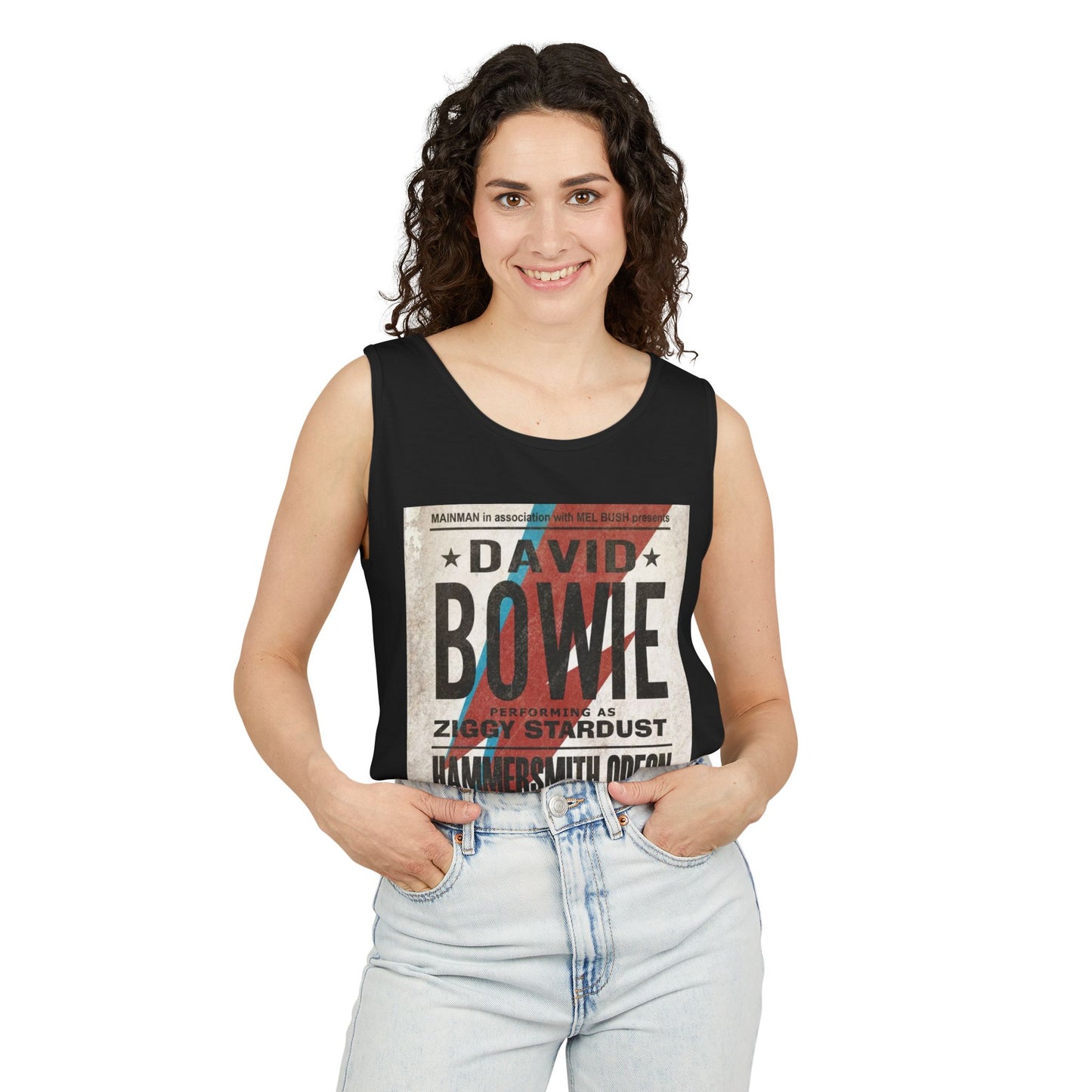 Vintage David Bowie Tank Top - Unisex Garment-Dyed Style