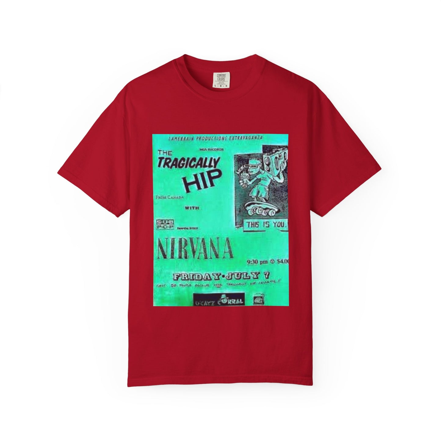 Retro Band Graphic T-Shirt - Nirvana & Tragically Hip Design