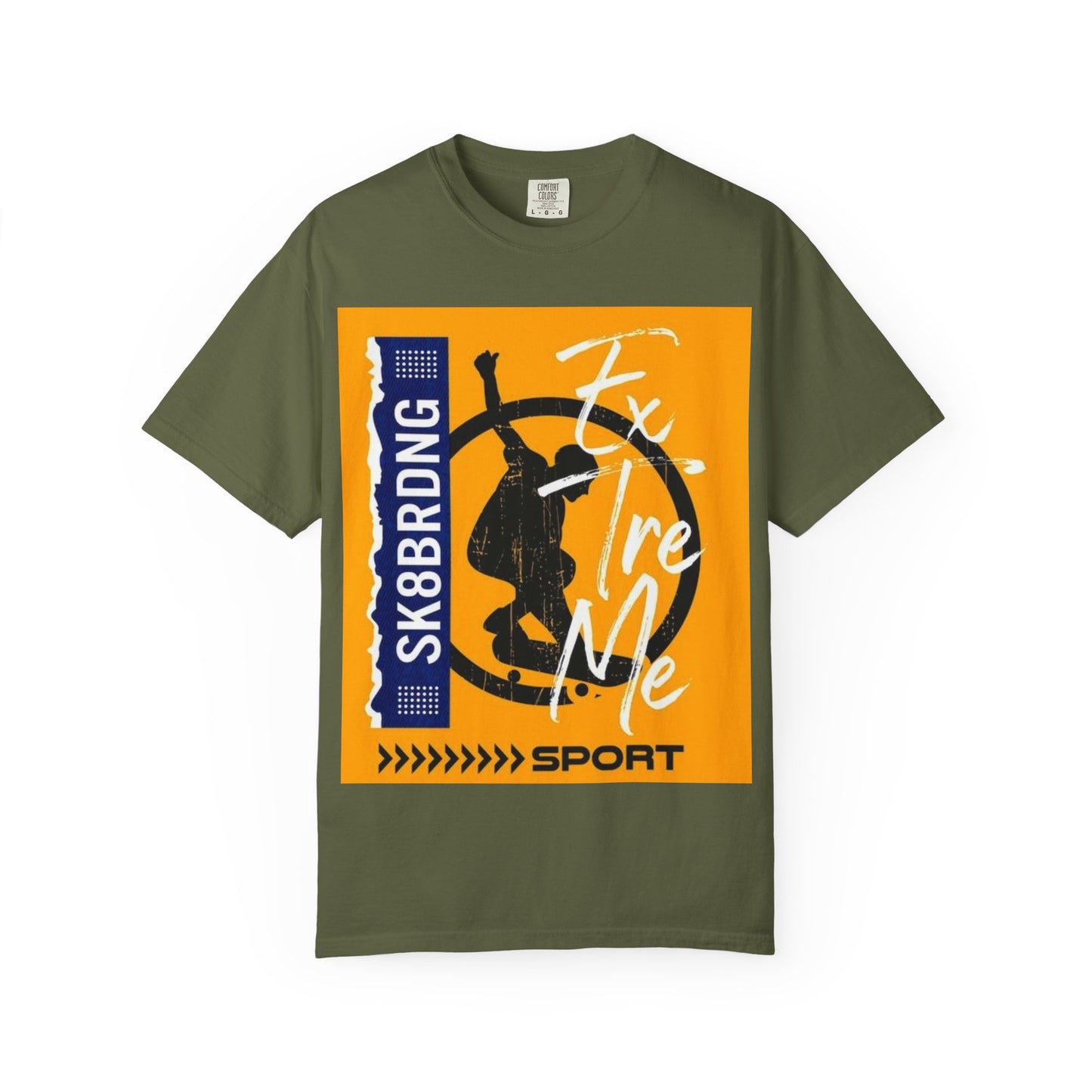 Sporty Graphic Tee for Skaters, Unisex Garment-Dyed T-shirt, Skateboarding Apparel, Casual Wear, Gift for Sport Lovers, Urban Fashion