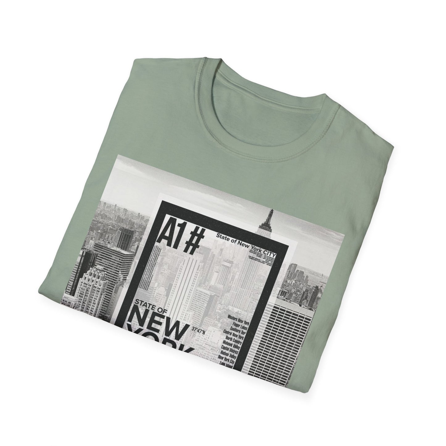 NYC Graphic Unisex Softstyle T-Shirt | Casual Wear, Street Style, Unique Gift, Travel Souvenir, City Life