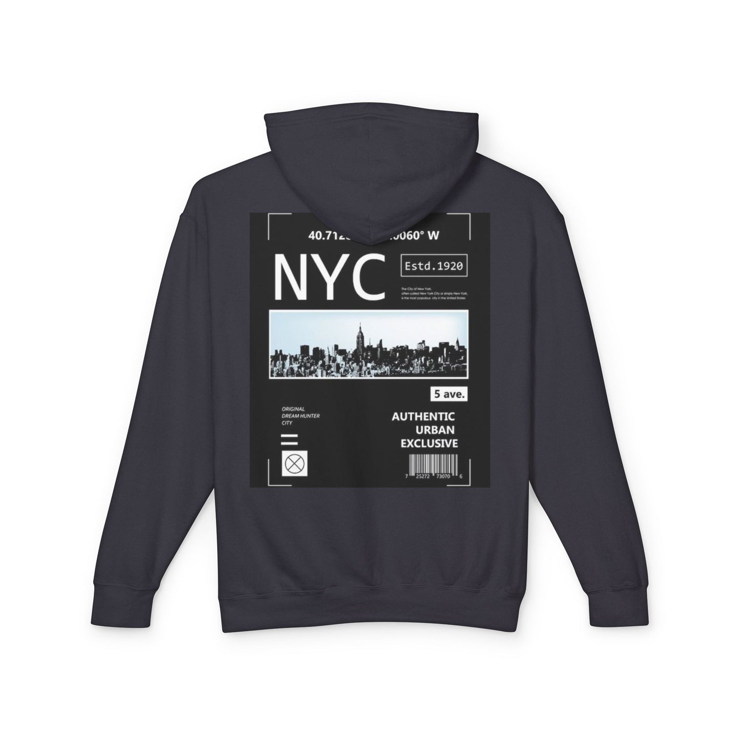 NYC Urban Graphic Lightweight Hoodie, Unisex Sweatshirt, Streetwear, Gift for Travelers, Casual Wear, Cool Weather Top