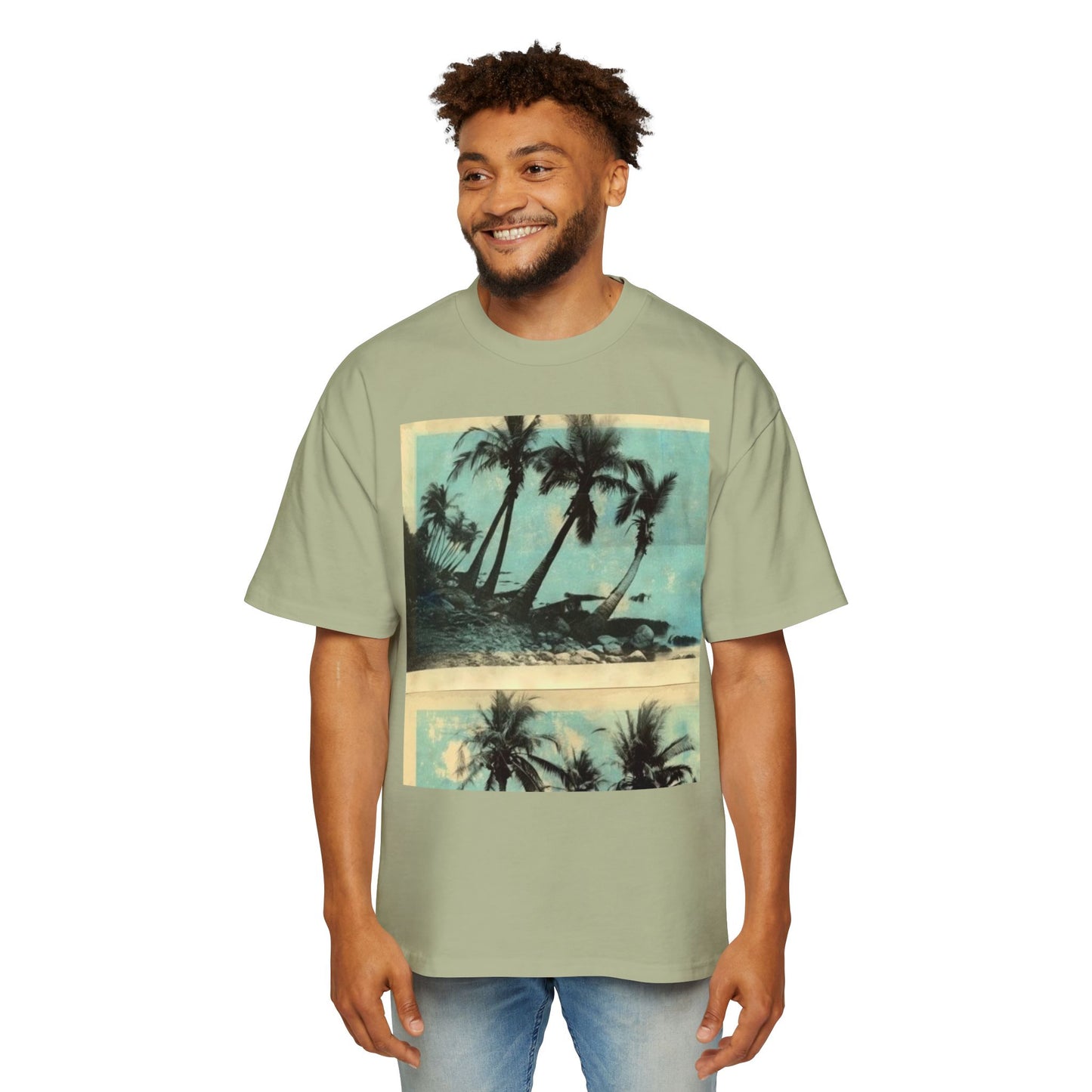 T-Shirt — Vintage Palm Beach Graphic Tee (Retro Tropical Sunset)