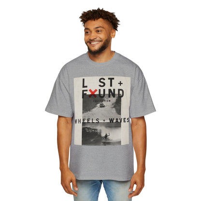 Lost & Found 'Wheels + Waves' Graphic Tee — Oversized Men's Surf Skate Shirt