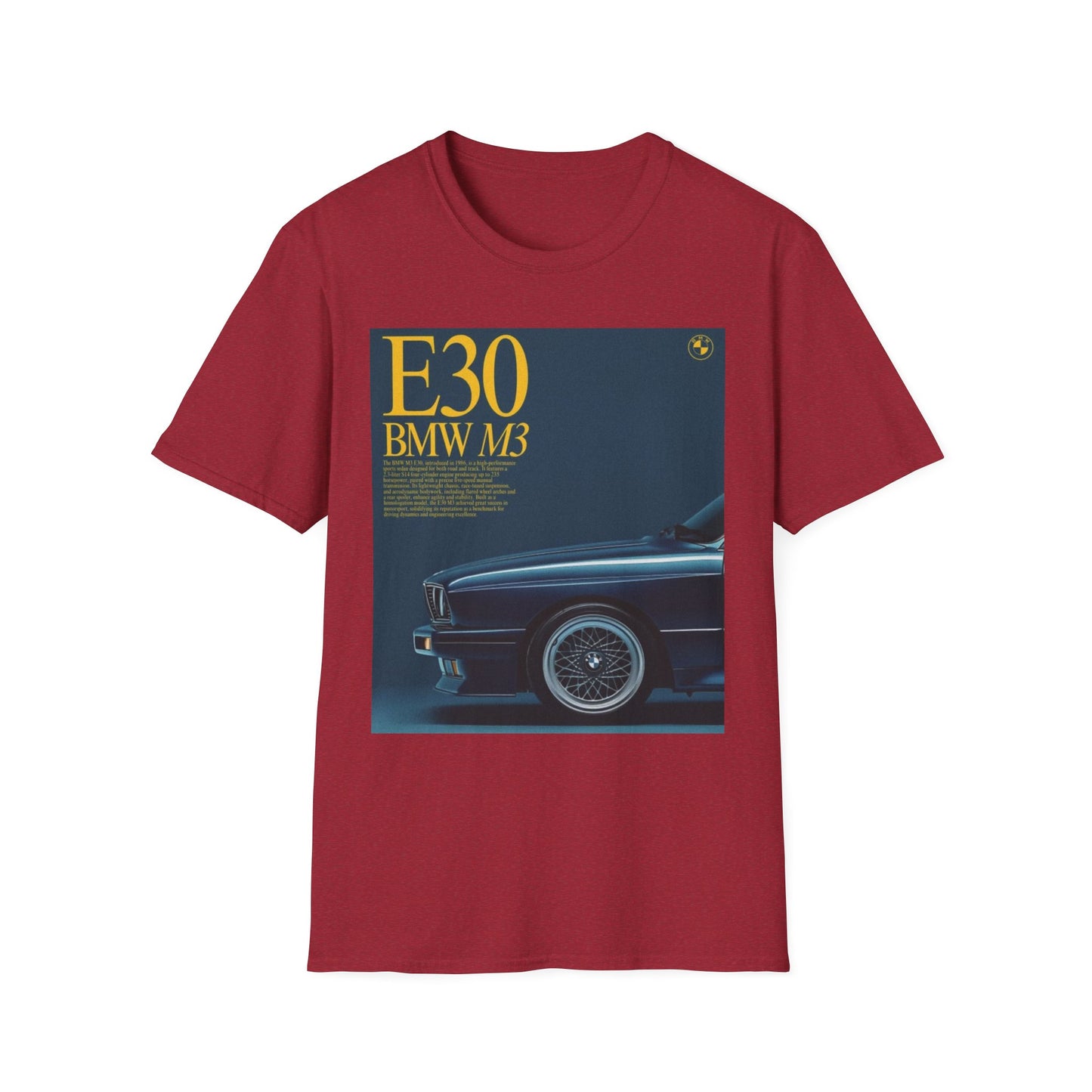 BMW E30 M3 Graphic Tee, Unisex Car Lover Shirt, Automotive Gift, Vintage T-Shirt, Car Enthusiast Apparel, Perfect for Birthdays