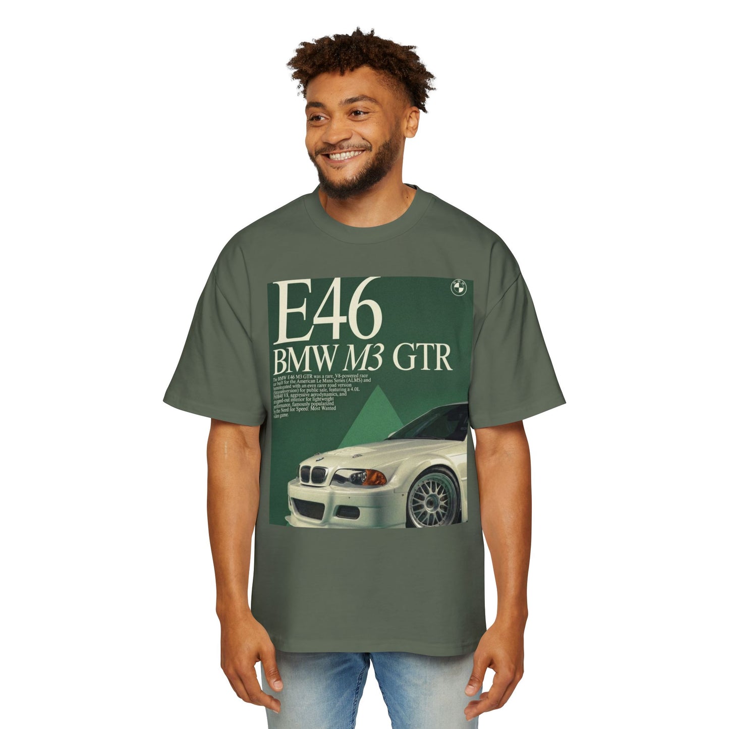 E46 BMW M3 GTR Tee — Vintage Racing Poster Graphic T-Shirt