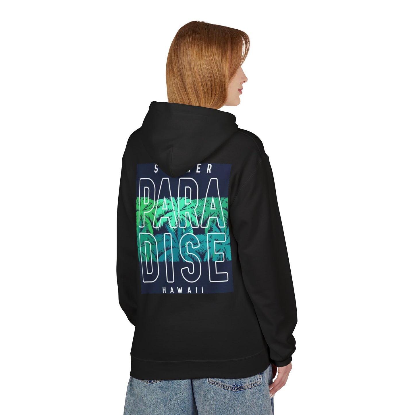 Summer Paradise Fleece Hoodie, Relaxed Beachwear, Hawaii Gift, Unisex Sweatshirt, Vacation Attire, Casual Outfit