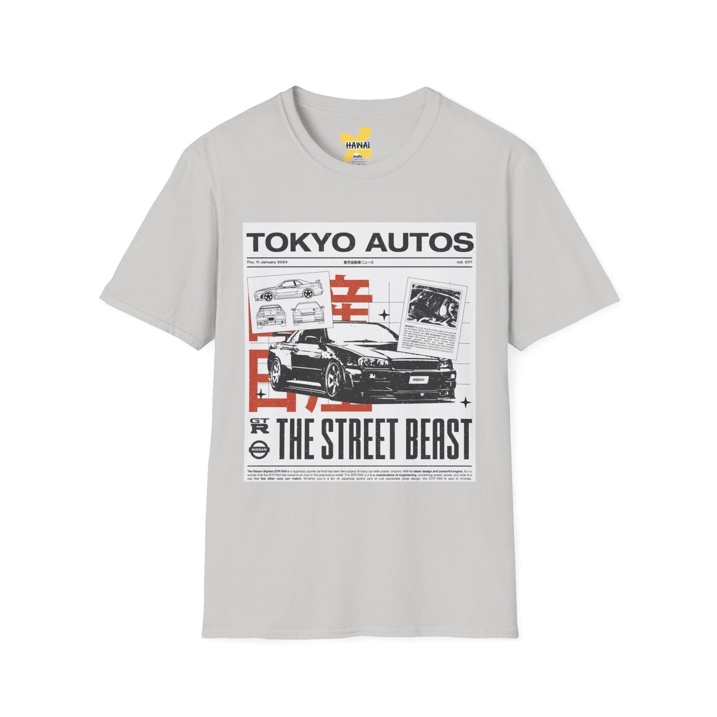 Tokyo Autos Street Beast T-Shirt, Unisex Graphic Tee, Car Enthusiast Gift, Casual Streetwear, Automotive Fashion, Birthday Gift