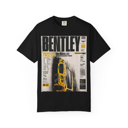 Bentley Magazine Cover T-Shirt – Yellow Sports Car Graphic Tee