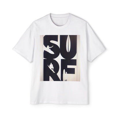 Surf Graphic Tee — Oversized Men's Surfboard Silhouette Shirt
