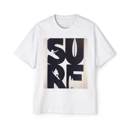 Surf Graphic Tee — Oversized Men's Surfboard Silhouette Shirt