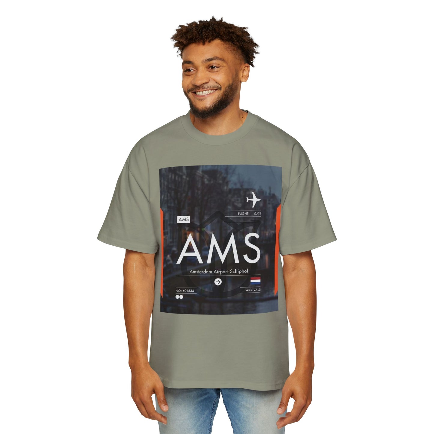 AMS Amsterdam Airport Tee — Travel-Inspired Graphic T-Shirt