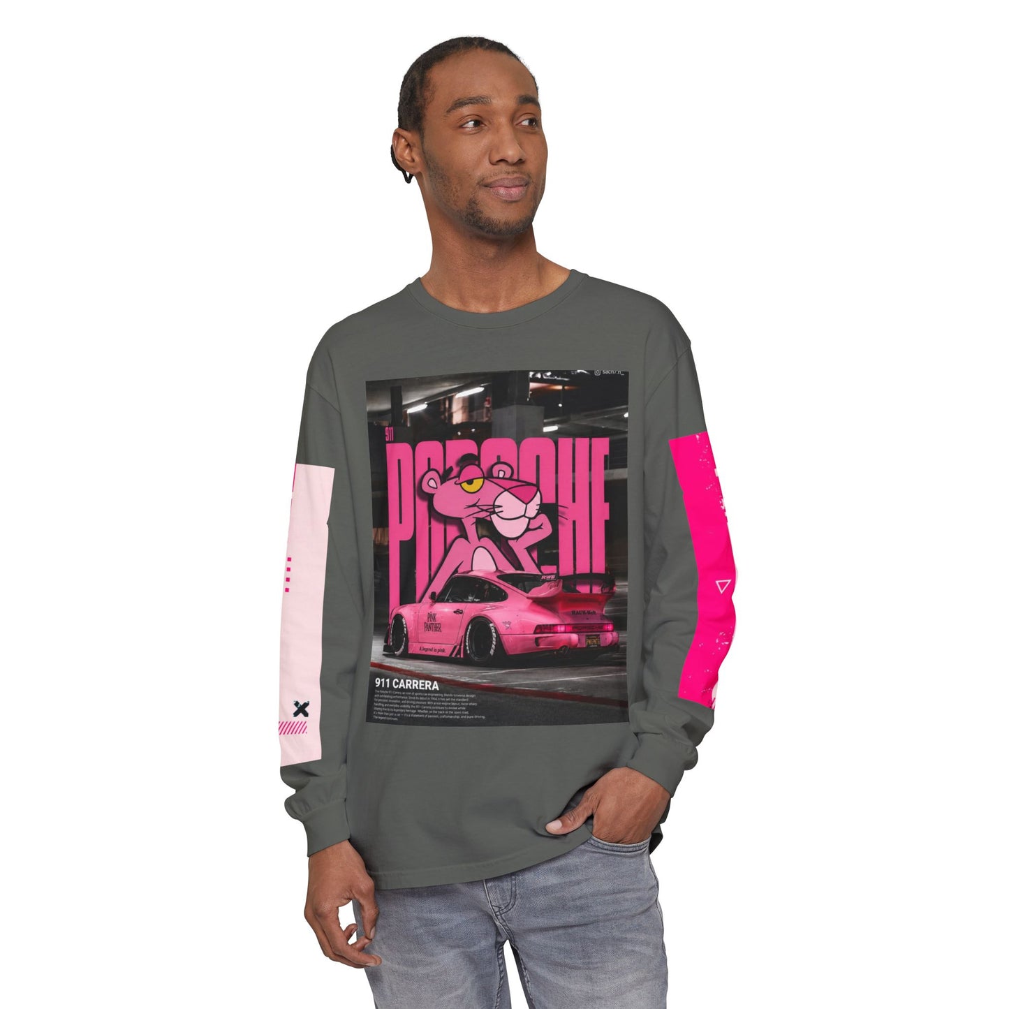 Pink Panther Porsche Long Sleeve T-Shirt